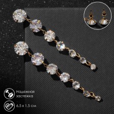 Hanging earrings with rhinestones 