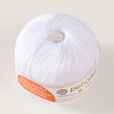 Yarn "Successful" 100%Mercerized cotton 220m/50g (01-white)-1