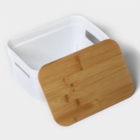 Storage container with lid LADOM "Naturel", 25.5 × 17 × 12cm, white color-2