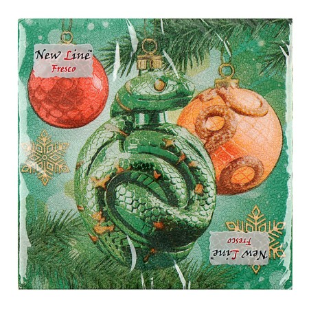 New Year's wipes “Happy New Year: Toys”, two -layer, 33x33 cm, 20 pcs.-1