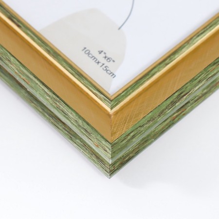 Photo frame plastic 10x15 cm "Enigma" gold with double gray-green oyubvodka 18.5x13.5 cm-3