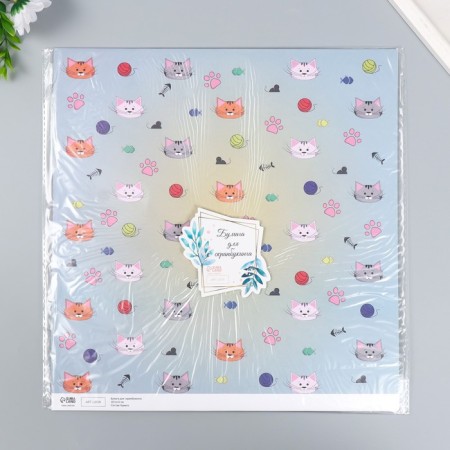 Scrapbooking paper bilateral "cats" density 180 g 30.5x32 cm-5