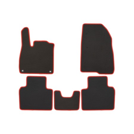 Rugs in the EVA salon for Honda Accord 2020-, sedan, (red edging), 5 pcs.