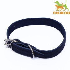 Collar of a single-layer leather, 54 x 2.5 cm, Osh 35-45 cm, blue