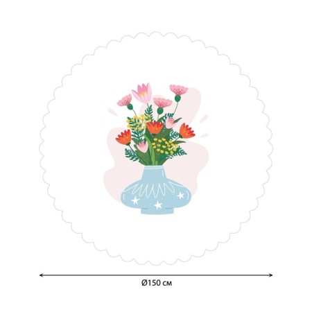 Tables on the table “Flowers in a vase”, round, Saten, d = 150 cm