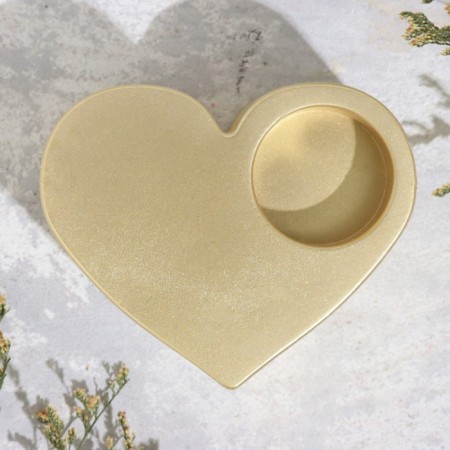 Summary "Heart Big. Marble" from gypsum, 10,5x9x4.5cm, gold-2