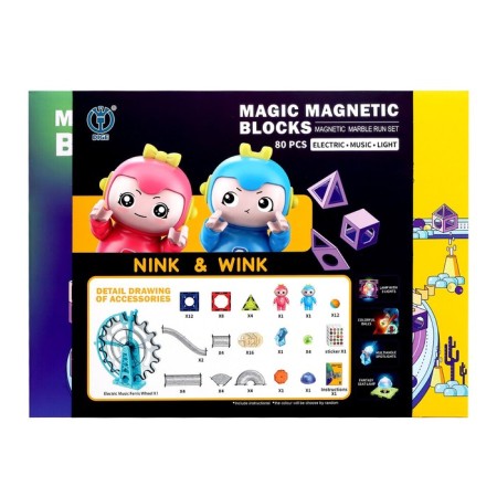 Magnetic designer "Light marble", 80 parts-4