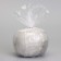 Candle "Shar" in the candlestick of gypsum is smooth, 9.5x6.5cm, marble with black stripes