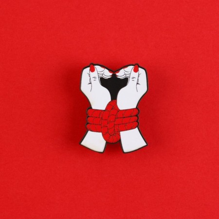Wooden icon "Shibari", anime, 3.5 x 2.7 cm-1