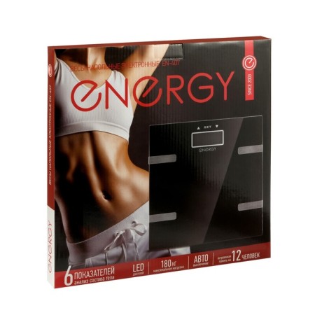 Floor Libra Energy EN-407, diagnostic, up to 180 kg, 2HAAA, glass, black-5