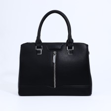 Lightning tout bag, external pocket, long belt, black color