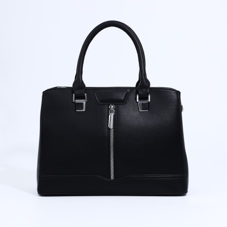 Lightning tout bag, external pocket, long belt, black color