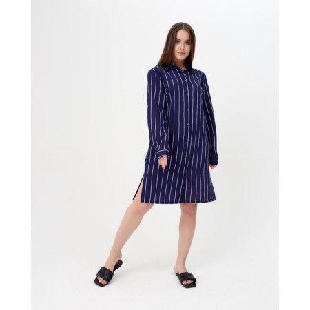 Shirt (shirt) female kaftan "strip", blue color, size 44-46-5