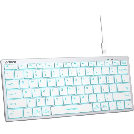 Keyboard A4Tech FSTYLER FX61 White USB Slim Led (FX61 White)-8