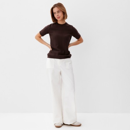 Jumper Female Minaku: Casual Collection Chocolate Color, Rr. 48-1