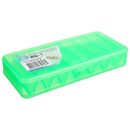 Box for wobblers and balancers VB-1, green color, 2-way, 7+7 departments, 190 × 85 × 35 mm