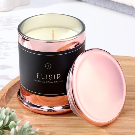 Aromatic candle "Elisir", 9x10.5 cm, orchid, pink gold-1
