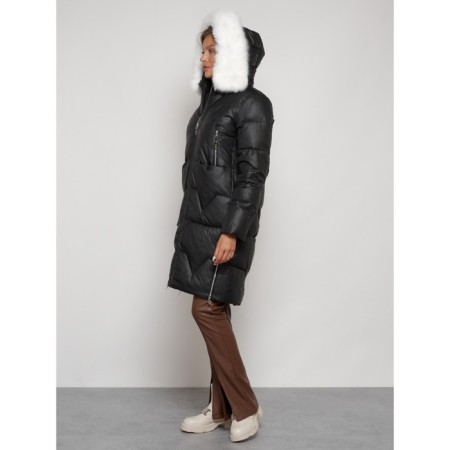 Coat insulated winter female, size 46, black color-5