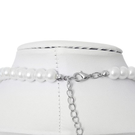 Beads "Classic" ball No. 8,14, white color, l = 40 cm-2