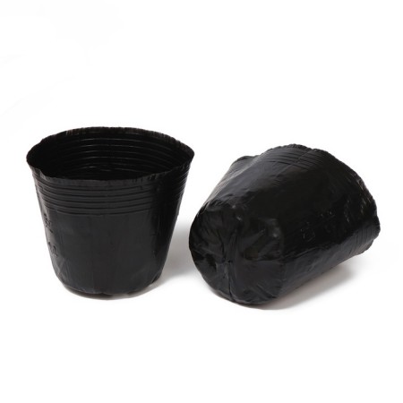 Polyethylene pots for seedlings, 1 l, 13 × 11 × 8 cm, thickness 50 μm, black, Greengo-5
