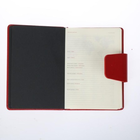 Deliciper of Leduced A5, 160 Prestige sheets, solid cover, artificial leather, magnetic straps, red-3