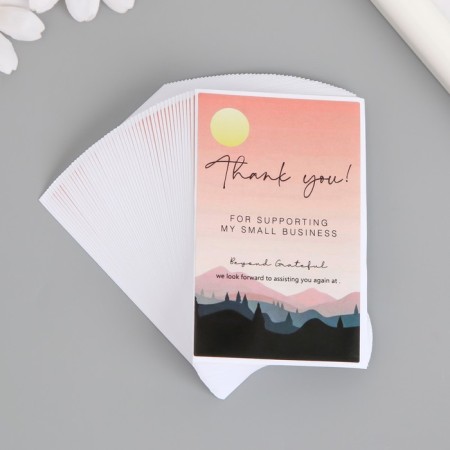 Stick Paper Gratitude "Forest and Mountain" set 50 pcs 8x5 cm