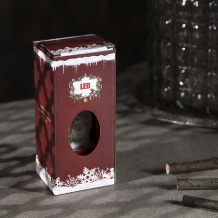 LED figure “Snowman in a telephone booth” 5.3 × 12 × 5.3 cm, plastic, batteries AG13x3, glow warm white-3
