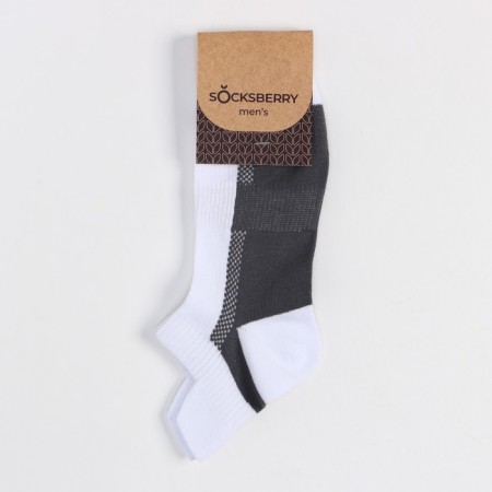 Male Sports socks, white/gray color, size 25-4