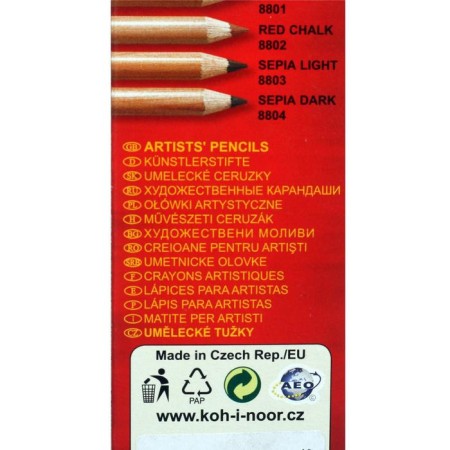 Coal in a pencil 4.2 mm Koh-I-Noor Gioconda 8811/3, cardboard packaging-4