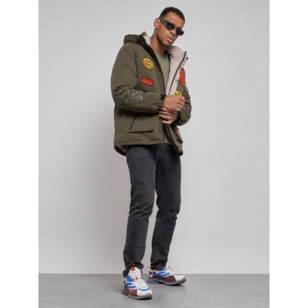 Winter male jacket, size 56, khaki color-10