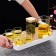A set for a tea ceremony of 7 items, for 4 persons, a cup, a kettle