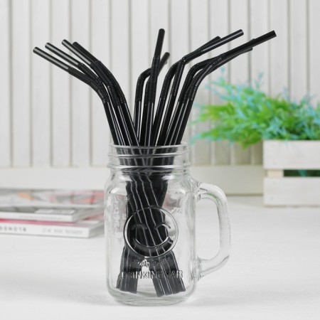 Cocktail tube, set 12 pcs., Black color