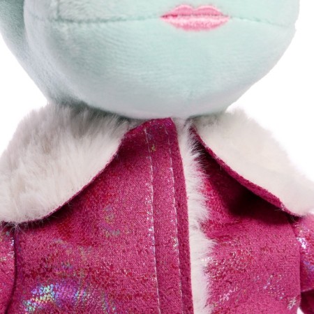Soft toy "Dragon Daisy in a pink sheepskin coat", 25 cm, mint color-3