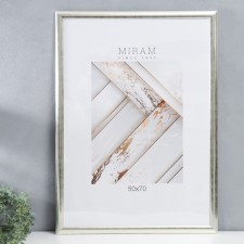 Фоторамка пластик "МИРАМ" 50х70 см, серебро (пластиковый экран)