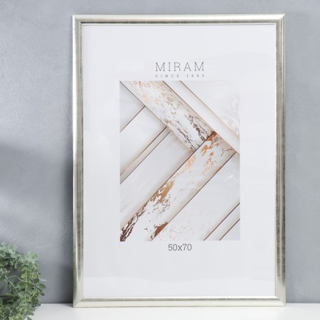 Photo frame Plastic "Mira" 50x70 cm, silver (plastic screen)