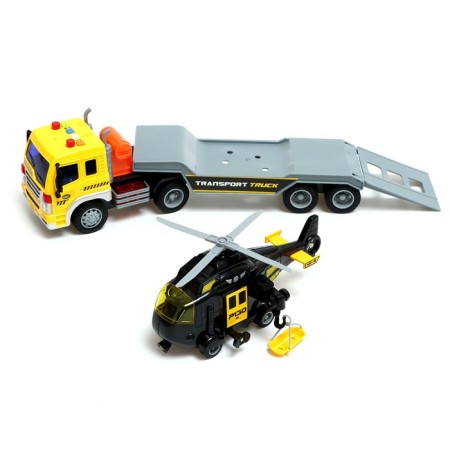 Inertial “Auto” truck, 1:16, with a helicopter, light and sound-3