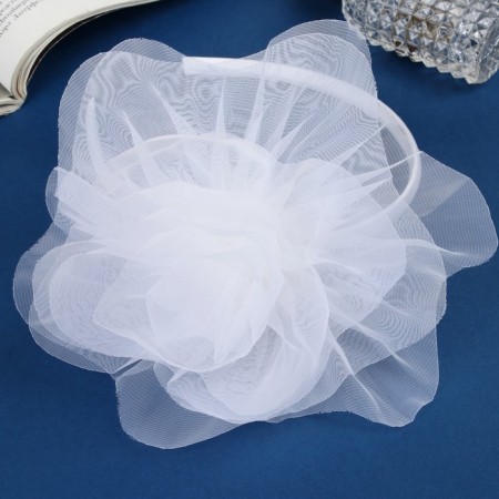 Hair cap "Schoolgirl" Galant Classic, D-16 cm, 1 cm, white-2