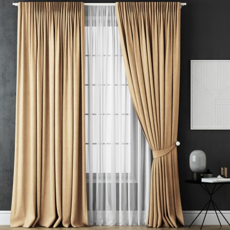 Kaspian curtain set, size 240 x 270 cm, beige