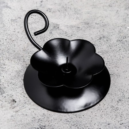 Climber "Flower N" metal per 1 candle, 9x3.5 cm, black-2
