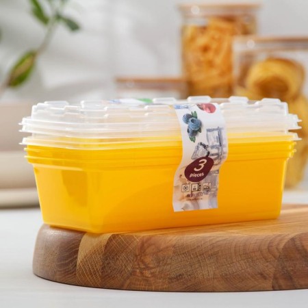 A set of containers for freezing 1 l zip, 3 pcs, yellow color-3