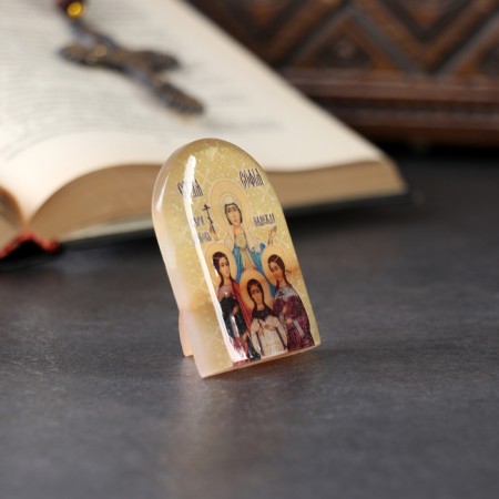 Icon "Faith, Hope, Love", Selenite-1