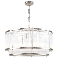 Люстра подвесная Two-one 6xE14 40Вт, размер 60x60x40-92 см, цвет никель