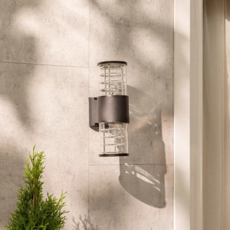 Wall lamp, invoice Duwi Techno, 170x108x320mm, 2he27, alum/glass, IP65, black, 99052-6