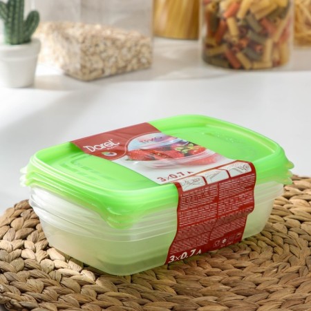 Set of containers "Trio", 3 pcs, 700 ml, color mix-6