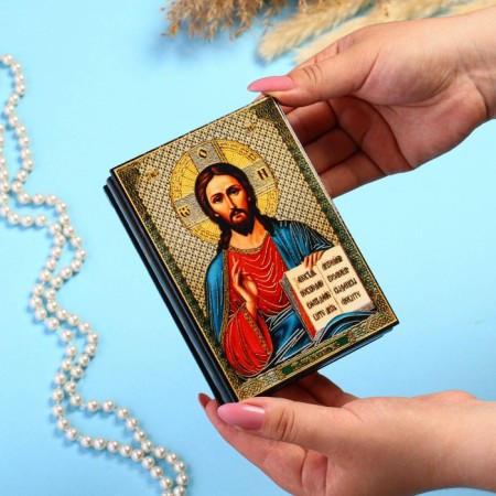 Casket "Savior" 10 × 14 cm, lacquer miniature-2
