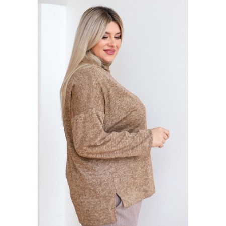 Women's turtleneck, size 58, brown color-3