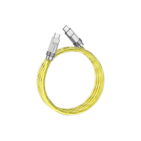 Cable Hoco U113, Type-C-Type-C, 3 A, 1 m, braid transparent silicone, golden