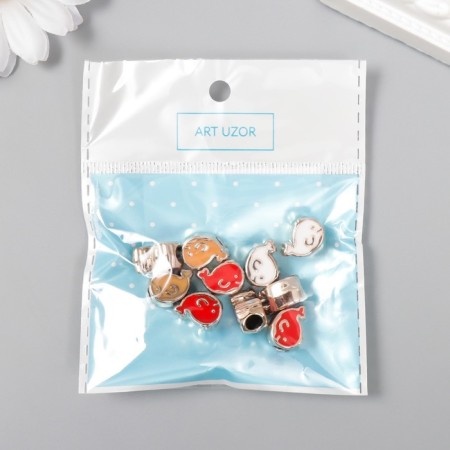 Beads for creativity plastic "Kit bright middle" mix set 10 pcs 1.4x1 cm-3