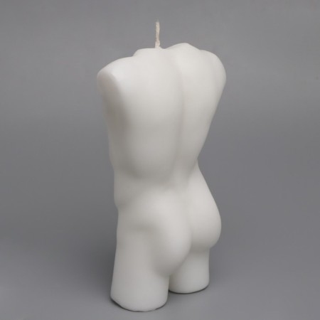 Figure candle "Men's torso", 6x17 cm, white, 6 hours-3