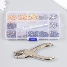 A rivet with a set of rivets of 180 pcs 12 species (8x12 mm; 8x8 mm; 6x6 mm) 17.2x9.5x2.3 cm